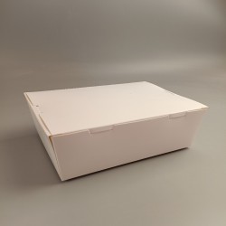 Ланч-бокс картонний з ламінацією 210*150*60 мм (1600 мл) Білий