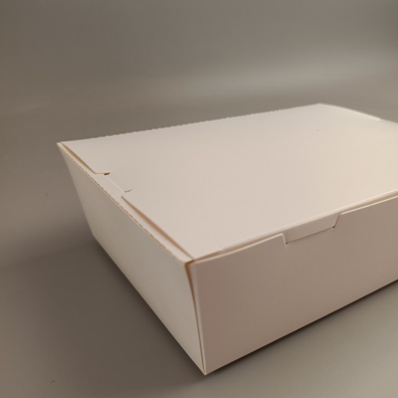 фото Ланч-бокс картонний з ламінацією 210*150*60 мм (1600 мл) Білий