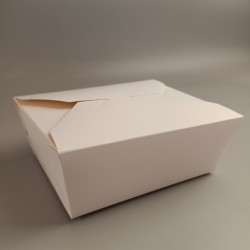 Ланч-бокс картонний Білий з ламінацією 175*140*65 мм (1400 мл)