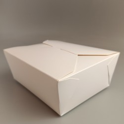 Ланч-бокс картонний Білий з ламінацією 175*140*65 мм (1400 мл)