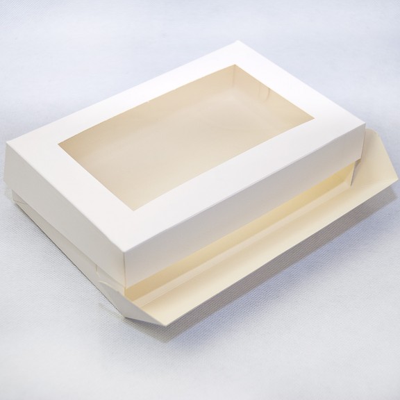 фото Коробочка для еклерів та зефіру з віконцем 230*150*60 Біла