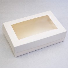 Коробочка для эклеров и зефира c окном 230*150*60 Белая