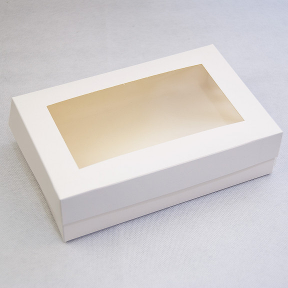 фото Коробочка для еклерів та зефіру з віконцем 230*150*60 Біла