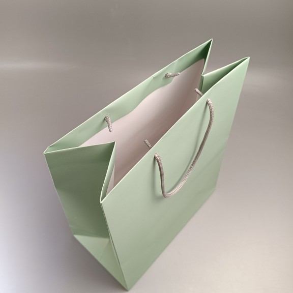 фото Пакет паперовий Світло-зелений 320*260*140 мм, 200 г/м²