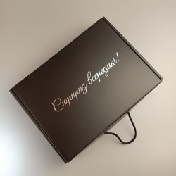 Подарункова коробка Сюрприз всередині 320*240*79 мм Чорна