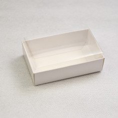 Коробка для конфет 95*60*30 с прозрачной крышкой белая