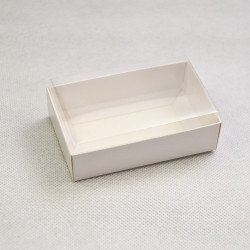 Коробка для цукерок 95*60*30 з прозорою кришкою Біла