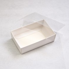 Коробка для конфет 95*60*30 с прозрачной крышкой белая